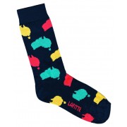 Australian Map Socks - Navy